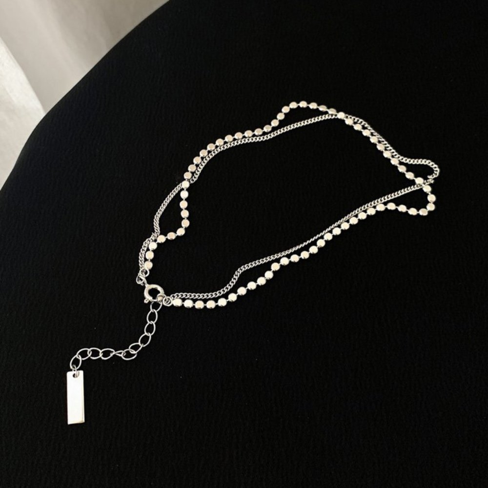 #NEW 925 Sterling Silver Coin Disc Link Chain Double Layer Anklet Ankle Bracelet - Picture 5 of 6